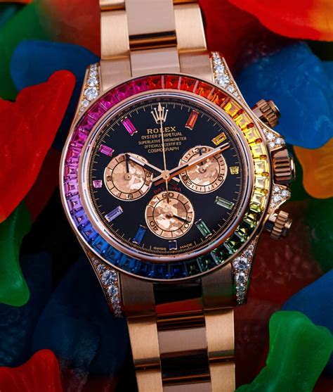 rainbow rolex bezel|Rolex daytona rainbow 2022.